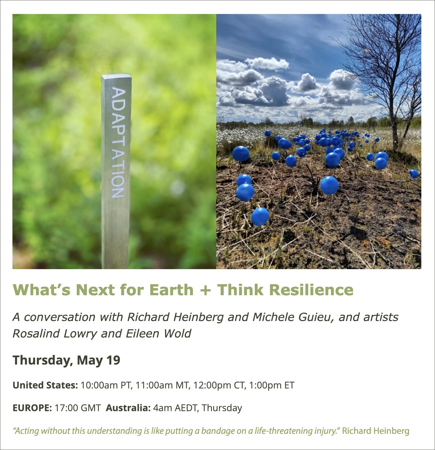 Think Resilience WNFE event ecoartspace 02